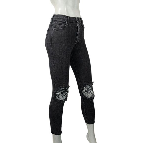 MOTHER denim Super Stunner Jeans Ankle Fray in Baa Baa Black Sheep sz 27 - Picture 5 of 13